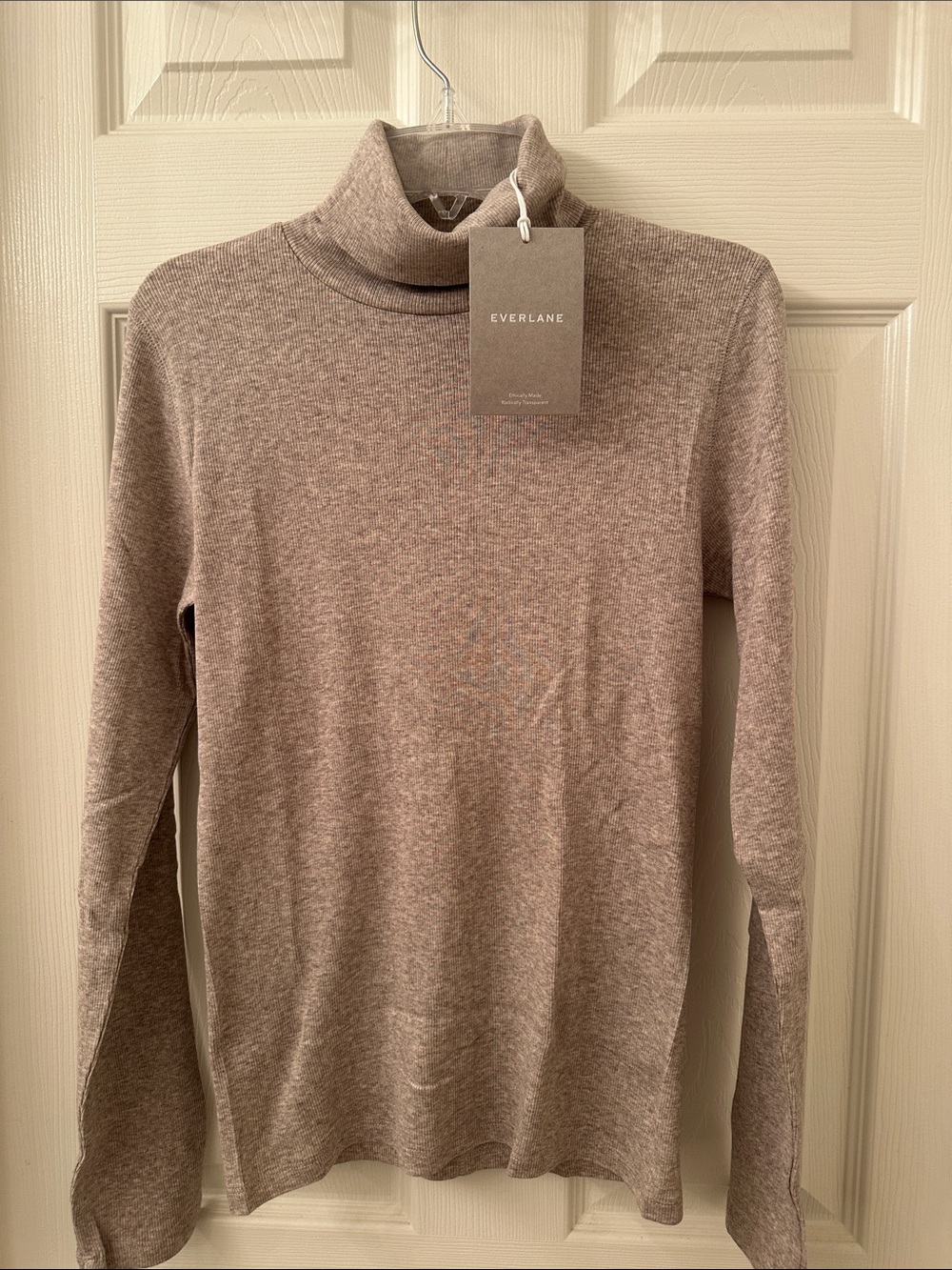 Everlane Women's Cotton Ribbed Turtleneck  - Taupe Heather
